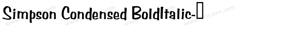 Simpson Condensed BoldItalic字体转换